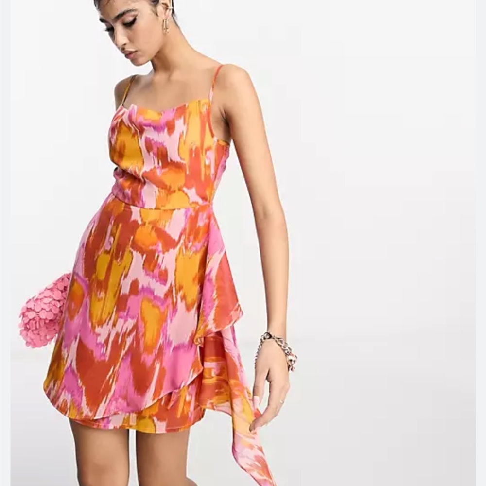ASOS DESIGN Soft Cowl Y2K Mini Dress